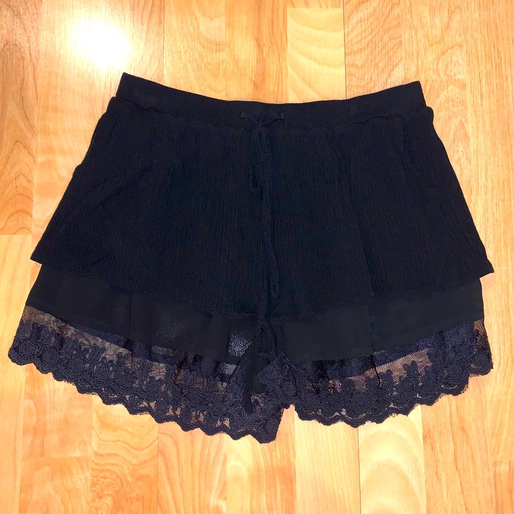 Love Culture: Black Floral Shorts